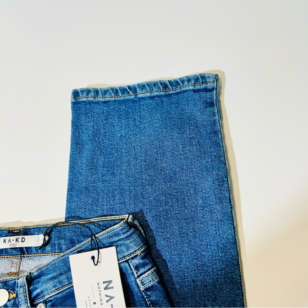 NAKD jeans Straight High Waist jeans button fly stretchy New women size 25 - Picture 6 of 13